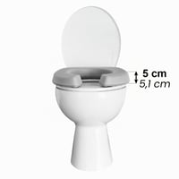 KMINA Vyvýšené WC sedadlo 5 cm, polstrované, vodoodolné, pre seniorov a imobilných ľudí, bez nutnosti montáže, patentované 3