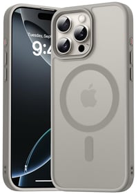 Kmofizle magnetický kryt na iPhone 16 Pro, priehľadný matný tenký nárazuvzdorný zadný kryt, odolný voči odtlačkom prstov, 6,3 palca (16,3 cm), prírodný titán 1