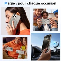 Kmofizle magnetický kryt na iPhone 16 Pro, priehľadný matný tenký nárazuvzdorný zadný kryt, odolný voči odtlačkom prstov, 6,3 palca (16,3 cm), prírodný titán 7