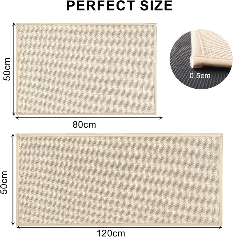 KMVIZI Mosható Konyhai Futó Szőnyeg 50x80cm Bézs Vízálló Csúszásmentes