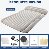 Saltea gonflabilă pentru SUV KMZ, dublă, cu suprafață catifelată, groasă, pentru camping, cu pompă electrică și 2 perne, pat auto de călătorie 5