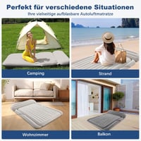 Saltea gonflabilă pentru SUV KMZ, dublă, cu suprafață catifelată, groasă, pentru camping, cu pompă electrică și 2 perne, pat auto de călătorie 3