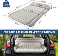 Saltea gonflabilă pentru SUV KMZ, dublă, cu suprafață catifelată, groasă, pentru camping, cu pompă electrică și 2 perne, pat auto de călătorie 6