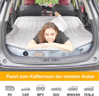 KMZ SUV Felfújható Matrac Beépített Elektromos Pumpával - Vastag Flokolt Autós Ágy Utazáshoz és Kempingezéshez - 300 kg Teherbírás - Szürke 9