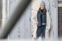 Knit Factory Joy Kötött Fejpánt Női Fülmelegítő Gyapjú Stone Green 3