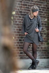Knit Factory Joy Kötött Fejpánt Női Fülmelegítő Gyapjú Stone Green 8