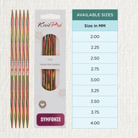 Sada obojstranných ihlíc na pletenie KnitPro Symfonie – 4 mm, 10 cm, viacfarebné 4