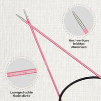 KnitPro Zing Fix Körkötőtű 100 cm - 2,00 mm - Alumínium Kötőtű Kézimunkához 2