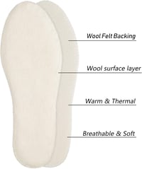Knixmax Birkanyúl Talpbetét Meleg Téli Cipőbetét Felnőtt Gyerek 28-46 - 42, Beige Wool With Felt 2