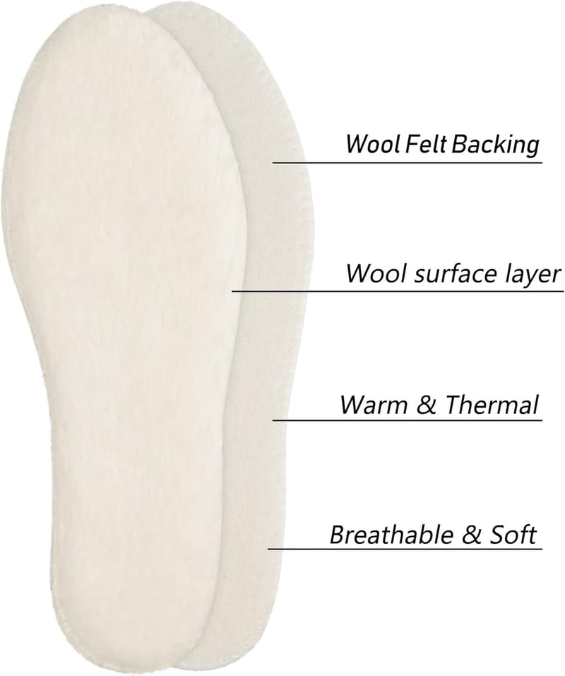 Knixmax Birkanyúl Talpbetét Meleg Téli Cipőbetét Felnőtt Gyerek 28-46 - 42, Beige Wool With Felt