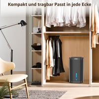 Dezumidificator electric KNKA cu rezervor de 2,5 L, silențios, mod de noapte, prevenirea mucegaiului, pentru dulap, baie, dormitor, negru 8