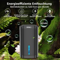 Dezumidificator electric KNKA cu rezervor de 2,5 L, silențios, mod de noapte, prevenirea mucegaiului, pentru dulap, baie, dormitor, negru 5