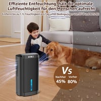 Dezumidificator electric KNKA cu rezervor de 2,5 L, silențios, mod de noapte, prevenirea mucegaiului, pentru dulap, baie, dormitor, negru 3
