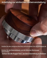 Distribuitor de cafea KNODOS 54 mm pentru espresso, nivelator de cafea cu mâner din lemn de trandafir, compatibil cu Sage Barista Express, Pro, Touch, Bambino 4