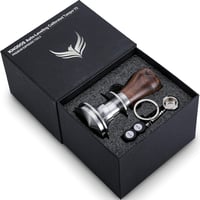 Tamper KNODOS de 58,5 mm cu mâner din lemn de nuc, cu autoreglare și design calibrat cu arc dublu pentru portafiltru de 58 mm 1