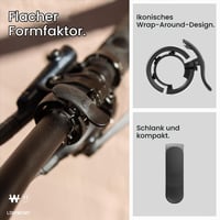 Cyklistický zvonček Knog Oi Prima – 22,2 mm, antracitová, 80 dB, úderník Wavetek, jednoduchá montáž 2