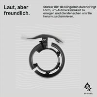 Cyklistický zvonček Knog Oi Prima – 22,2 mm, antracitová, 80 dB, úderník Wavetek, jednoduchá montáž 7