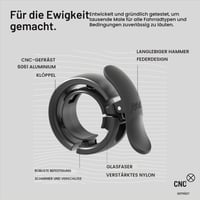 Cyklistický zvonček Knog Oi Prima – 22,2 mm, antracitová, 80 dB, úderník Wavetek, jednoduchá montáž 4