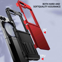 Kryt Knoowcase pre Samsung Z Flip 6, červený, s ochranou pántu, nárazuvzdorným silikónovým rámom, matným pevným PC krytom, odolný proti poškriabaniu 5