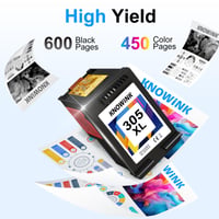KNOWINK 305XXL Kompatibilná atramentová kazeta HP 305 XXL Multipack - pre tlačiarne HP DeskJet 2710 2720 2724 4120e 4130e Envy 6010 6020 6420 Pro 6422, čierne a farebné balenie 3