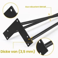 Picioare de masă tip Hairpin Knpwer 45 cm, 4 buc. Picioare metalice negre pentru mobilier, picioare cu 3 tije pentru măsuță de cafea DIY, set de picioare de masă reglabile, rezistente la sarcini grele 5