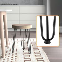 Picioare de masă tip Hairpin Knpwer 45 cm, 4 buc. Picioare metalice negre pentru mobilier, picioare cu 3 tije pentru măsuță de cafea DIY, set de picioare de masă reglabile, rezistente la sarcini grele 3