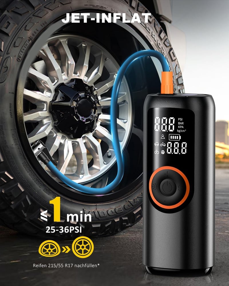 Koala Global 150 PSI elektromos légpumpa LCD kijelzővel és LED lámpával