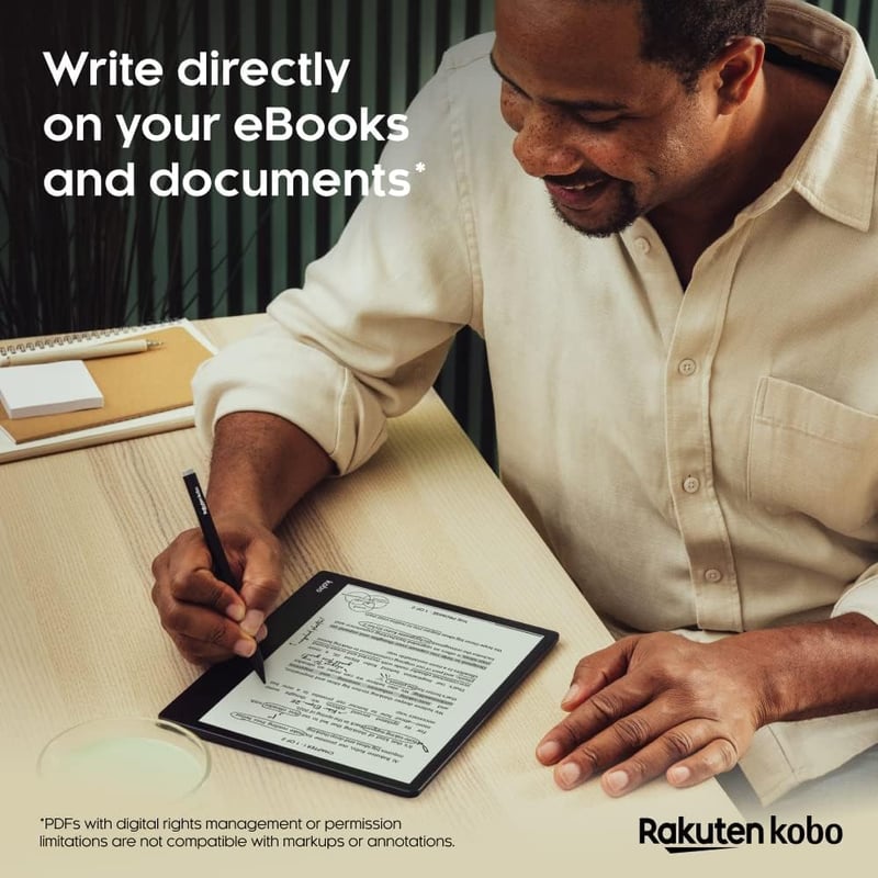Kobo Elipsa 2E E-olvasó 10,3" Tükröződésmentes Érintőkijelzővel, ComfortLight PRO, Kobo Stylus 2 Tollal, 32GB, Wi-Fi, 14 Órás Akkumulátor