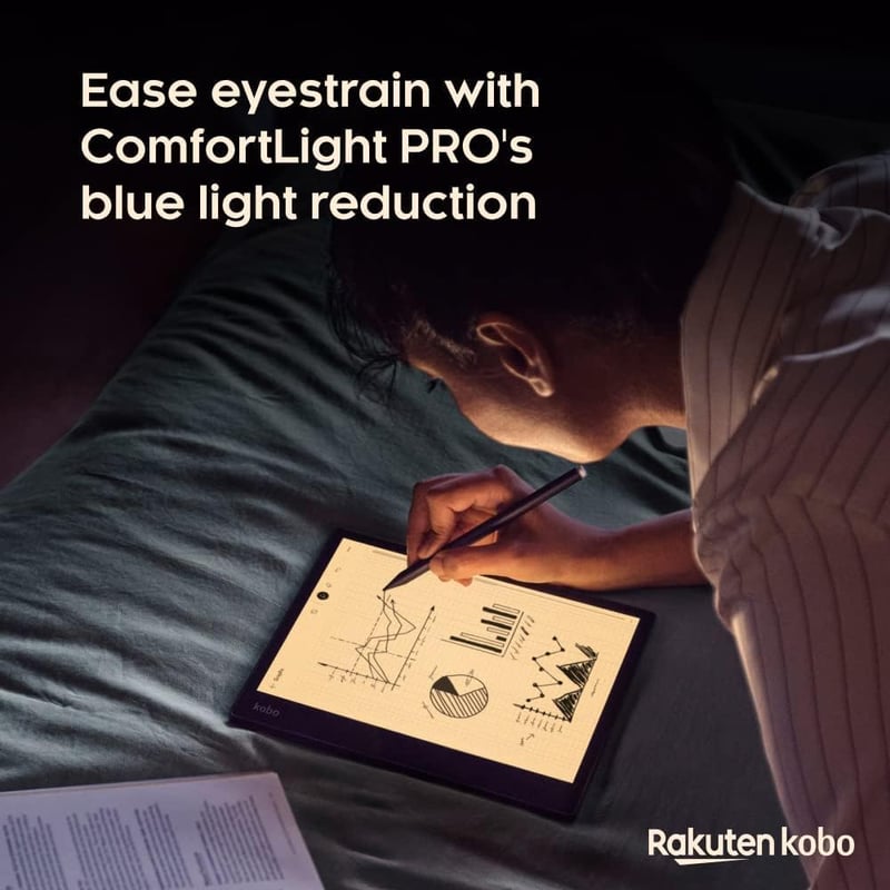 Kobo Elipsa 2E E-olvasó 10,3" Tükröződésmentes Érintőkijelzővel, ComfortLight PRO, Kobo Stylus 2 Tollal, 32GB, Wi-Fi, 14 Órás Akkumulátor
