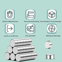 Koboko 100 db neodímium mini mágnes 4 x 2 mm erős kis mágnesek kreatív projektekhez fehér tábla pin board mágnesszalaghoz 4