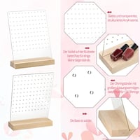 Koboko fülbevaló tartó akril kijelzőpanel 120 lyukkal fa alappal 5