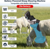 Foarfecă electrică de tuns oi Kocusu compatibilă cu acumulator Makita 18V, 550W, 3000 rpm, cu 2 lame, în cutie de plastic, fără acumulator, pentru oi, alpaca și capre 2