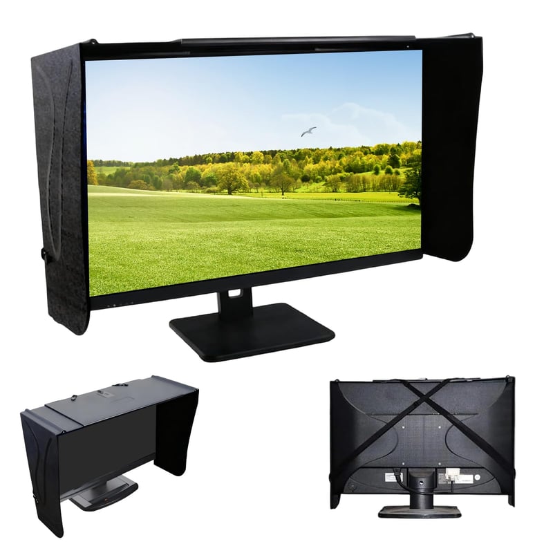 Kocusu Slnečná clona na monitor 24-32 palcov (41-71 cm), nastaviteľná clona proti rozptýlenému svetlu, ochrana súkromia pre Dell, HP, Philips, Samsung, Lenovo, ASUS, LG