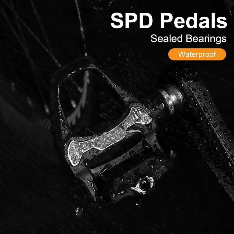Kocusu SPD-SL Kompatibilis Országúti Kerékpár Klipszes Pedál Szett Stoplival - 9x10 cm Nylon Pedálok Shimano Rendszerhez, Hosszútávú Tekerés
