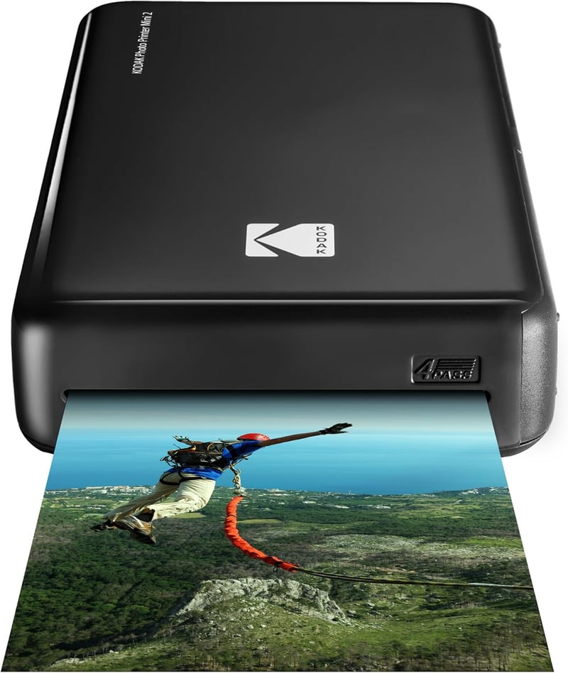 Kodak Mini 2 HD Vezeték Nélküli Mobil Fotónyomtató - 4Pass Technológiával, iOS és Android Kompatibilis, Fekete
