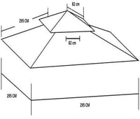 KOEM Csereponyvás Pavilon Tetőhöz 3x3m Sötét Bézs Poliészter 180g/m² 5