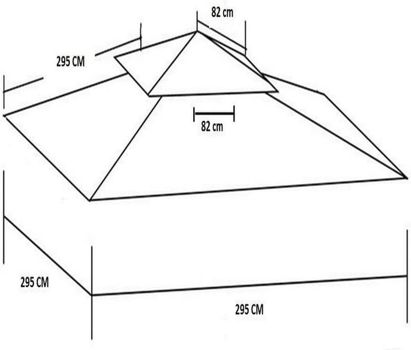 KOEM Csereponyvás Pavilon Tetőhöz 3x3m Sötét Bézs Poliészter 180g/m²