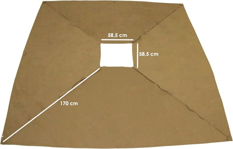KOEM Csereponyvás Pavilon Tetőhöz 3x3m Sötét Bézs Poliészter 180g/m²