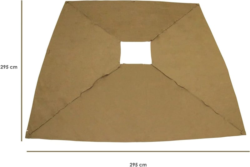 KOEM Csereponyvás Pavilon Tetőhöz 3x3m Sötét Bézs Poliészter 180g/m²