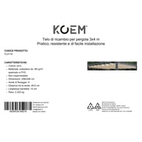 Zamjenski krov za pergolu KOEM od poliestera - ekru - 3x4 m 2