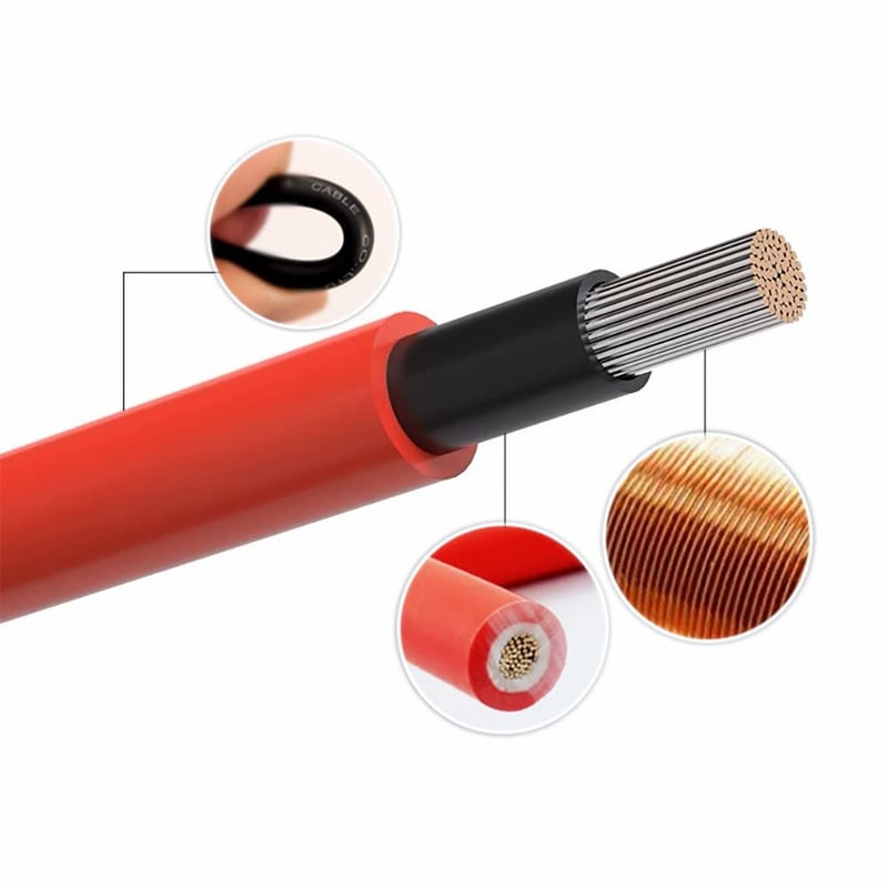 Kofelec Napelem Kábel 2,5 mm² (14AWG) - Piros, 20 méteres, Dupla Szigetelésű Fotovoltaikus Vezeték, TÜV Tanúsított, Napelemhez