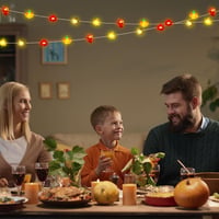 Ghirlandă luminoasă de toamnă KOIROI, 300 cm, 30 LED-uri, decorațiune cu frunze de arțar, dovleci și ghinde, cu temporizator, pentru interior, Halloween, Ziua Recunoștinței, decor de toamnă 7
