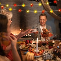Ghirlandă luminoasă de toamnă KOIROI, 300 cm, 30 LED-uri, decorațiune cu frunze de arțar, dovleci și ghinde, cu temporizator, pentru interior, Halloween, Ziua Recunoștinței, decor de toamnă 5
