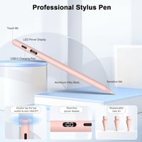 KOKABI 2. Generációs iPad Ceruza LED Kijelzővel - Érintőtoll USB-C Töltéssel, Tenyértámogatással, iPad Pro, Air, Mini Kompatibilis Stylus 3