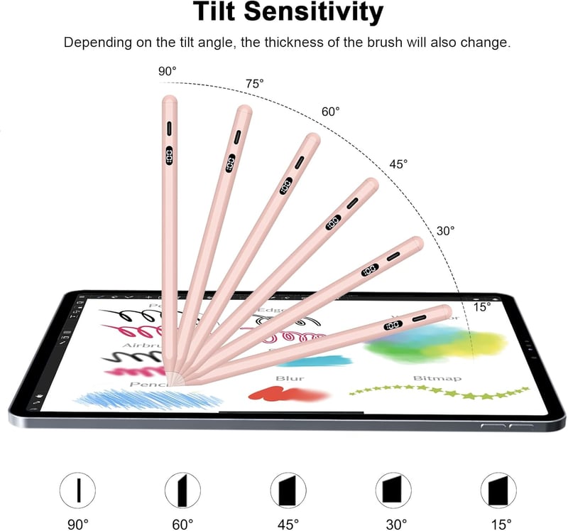 KOKABI 2. Generációs iPad Ceruza LED Kijelzővel - Érintőtoll USB-C Töltéssel, Tenyértámogatással, iPad Pro, Air, Mini Kompatibilis Stylus