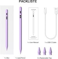 KOKABI 2. Generációs iPad Ceruza LED Kijelzővel - USB-C Töltés, Tenyérérzékelés, Dőlésérzékelés - iPad 6-10, Pro 11"/12.9", Air 3/4/5, Mini  8