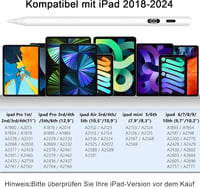 KOKABI Digitális Ceruza iPad-hez LED Kijelzővel - USB-C Töltés, Tenyérérzékelés, Dőlésérzékelés - iPad 6-10, iPad Pro, Air, Mini Kompatibili 2