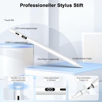 KOKABI Digitális Ceruza iPad-hez LED Kijelzővel - USB-C Töltés, Tenyérérzékelés, Dőlésérzékelés - iPad 6-10, iPad Pro, Air, Mini Kompatibili 3