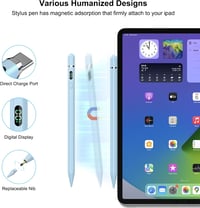 KOKABI iPad Ceruza - USB-C Töltésű Digitális Toll Tenyérérzékelővel és Dőlésérzékenységgel iPad 6-10, Pro 11"/12.9", Air 3/4/5, Mini 5/6 Mod 4