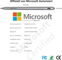 KOKABI Stylus Toll Microsoft Surface Eszközökhöz - 4096 Nyomásérzékenység, Dőlésfelismerés, Tenyértámogatás, Mágneses - Pro/Go/Book/Laptop/S 2